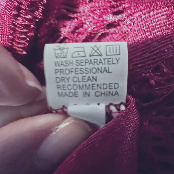 Lace Red/Maroon Off Shoulder Mini Dress-Size Large-Lined-Lightweight-Casual-NWOT - Picture 13 of 16